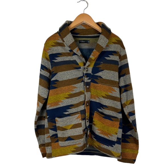 Junk Food Clothing Other - Junk Food Clothing Men Sz M Southwest Aztec Boho Fleece Cardigan Sweater Jacket